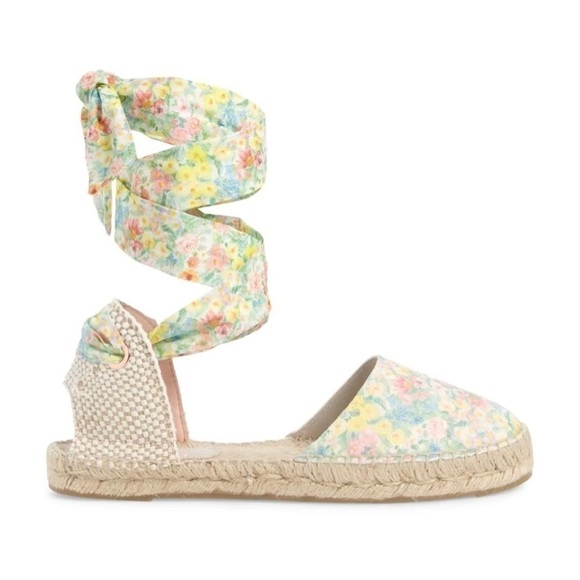 NIB LoveShackFancy X Manebi Valencia Espadrille Flat Sandal in Rainbow Skies - Picture 4 of 13